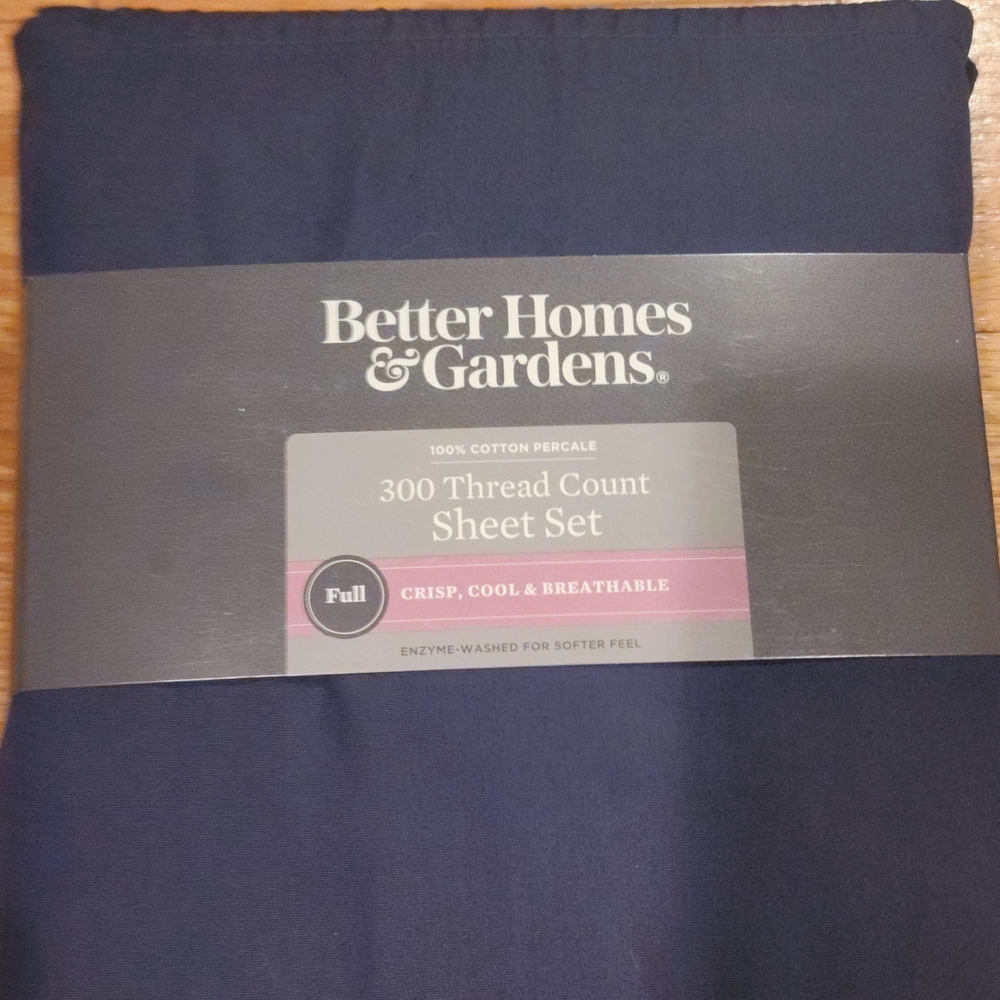 Better Homes And Gardens Dark Blue Cotton Sheet Set